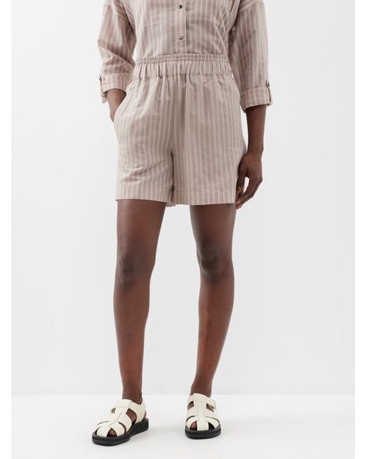 Brunello Cucinelli Striped Cotton-blend Bermuda Shorts