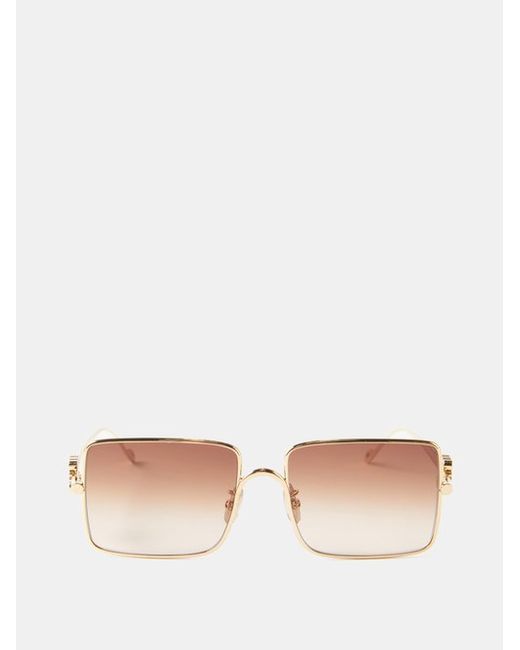 Loewe Eyewear Anagram-logo Square-frame Metal Sunglasses