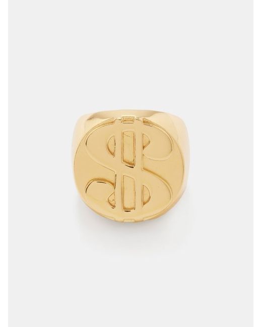 joolz by Martha Calvo Pay Up 14kt Gold-plated Signet Ring