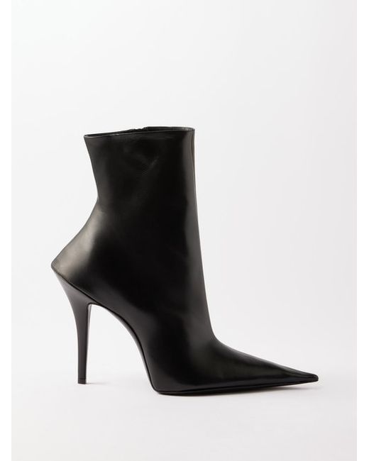 Balenciaga Witch 110 Leather Point-toe Boots