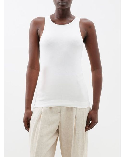 By Malene Birger Amani Ribbed Cotton-blend Tank Top