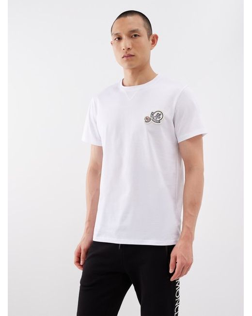 Moncler Double Logo-patch Cotton-jersey T-shirt