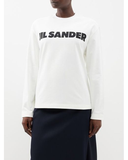 Jil Sander Logo-print Cotton-jersey Long-sleeved T-shirt