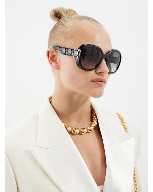 Dior Lady 9522 R21 Round Acetate Sunglasses