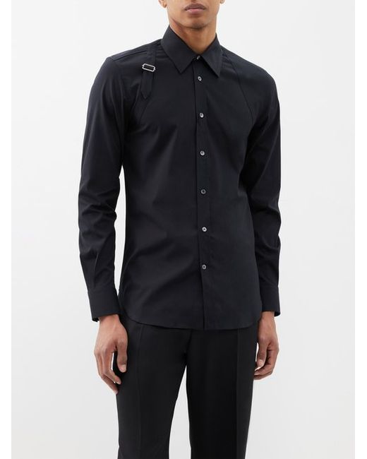 Alexander McQueen Harness Cotton-blend Poplin Shirt
