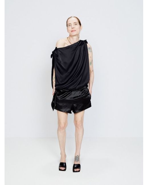 Raey Knotted Side Silk Scarf Shorts