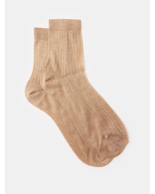 Raey Ribbed-silk Ankle Socks