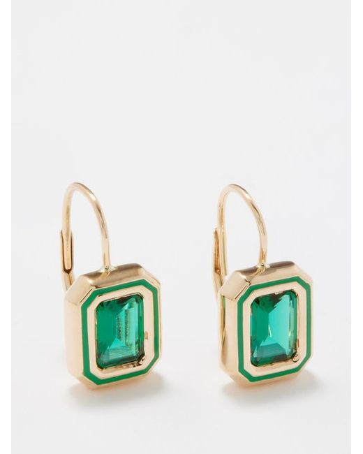 Alison Lou Madison Emerald 14k Gold Earrings