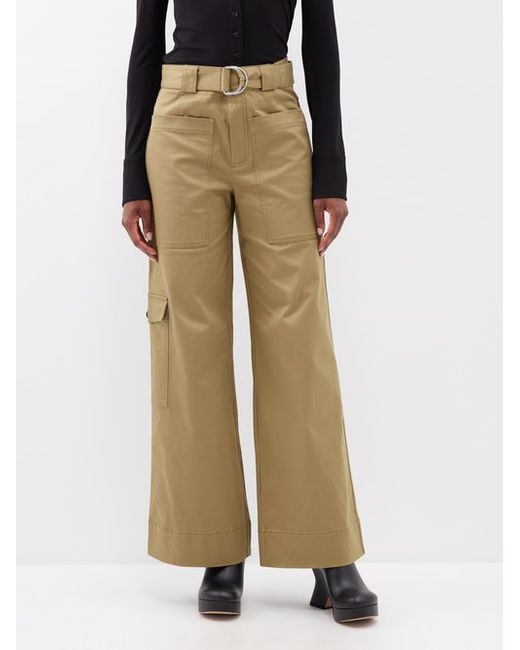 Proenza Schouler White Label Patch-pocket Cotton-blend Twill Cargo Trousers