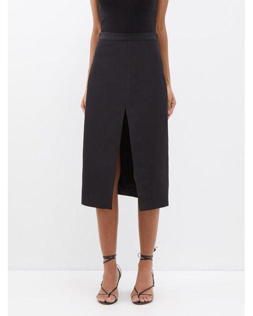 Khaite Fraser Wool-blend Midi Skirt