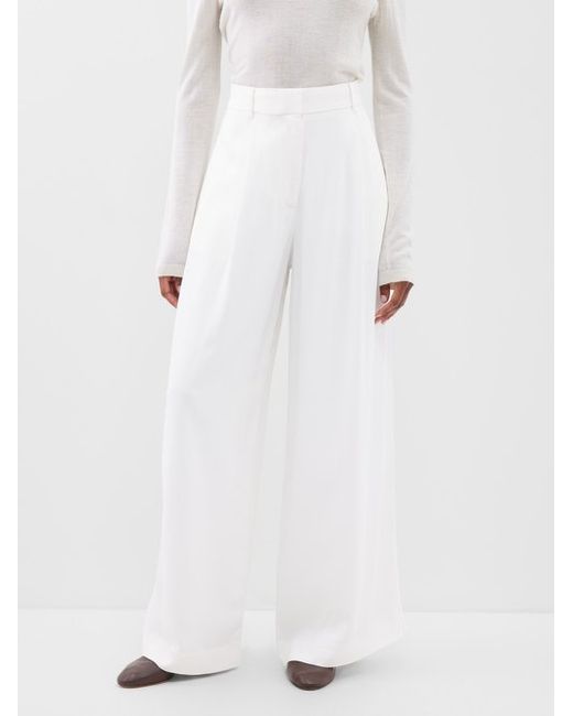 Co Wide-leg Pleated Twill Trousers