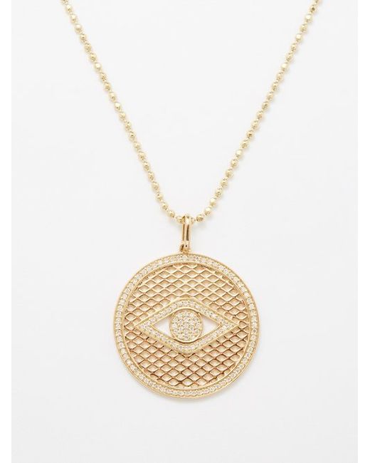 Sydney Evan Bolita Evil Eye Diamond 14kt Gold Necklace