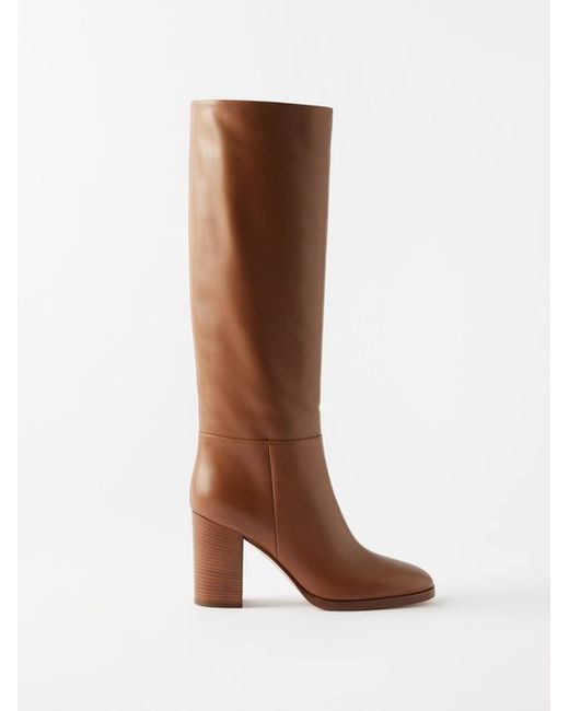 Gianvito Rossi Santiago 85 Leather Knee-high Boots