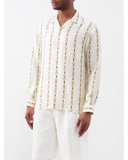 Gucci Horsebit-print Silk-twill Shirt