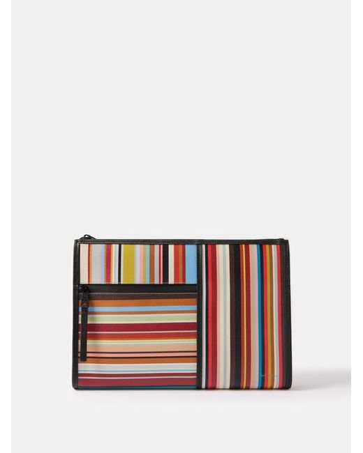 Paul Smith Signature Stripe Leather Pouch