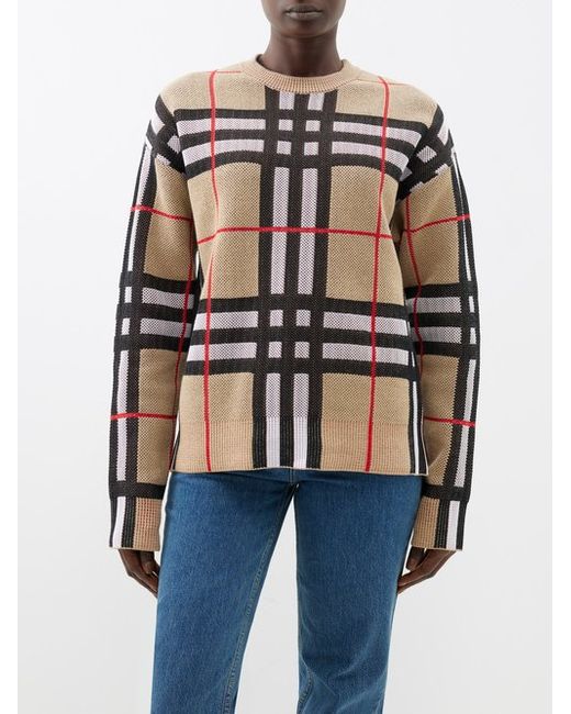 Burberry Checked Technical-knit Sweater