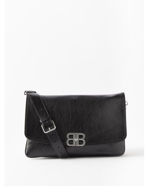 Balenciaga Bb-logo Leather Clutch Bag