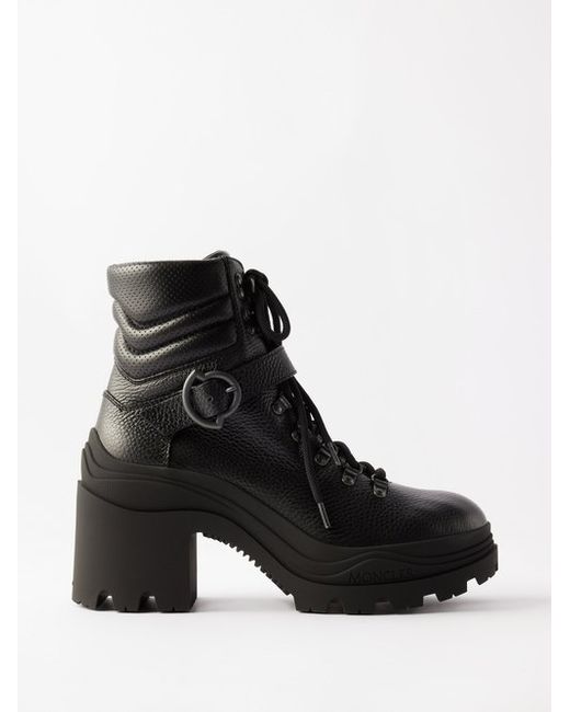 Moncler Envile Block-heel Leather Ankle Boots