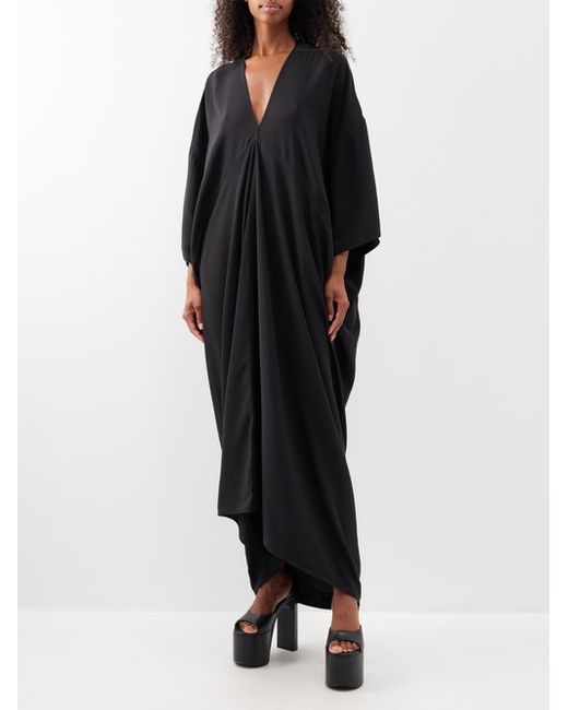 Rick Owens Tommykite V-neck Crepe Gown