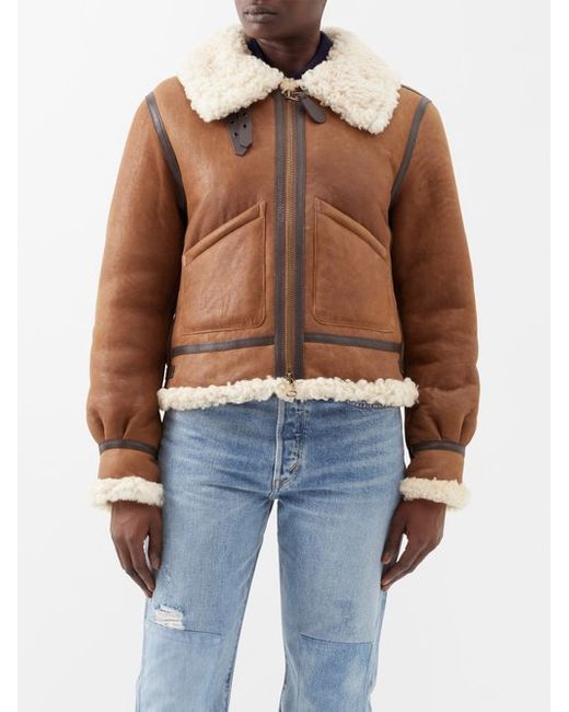 Polo Ralph Lauren Shearling And Leather Aviator Jacket