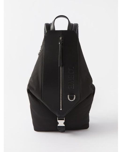 Loewe Covertible Nylon And Leather Backpack
