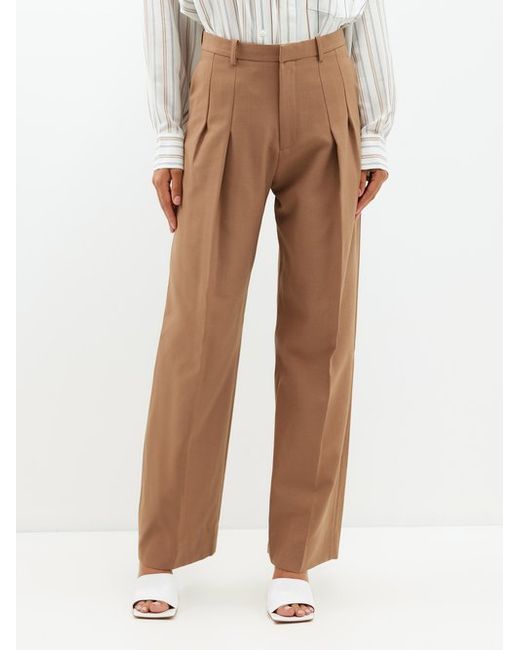 Victoria Beckham Pleated High-rise Trousers