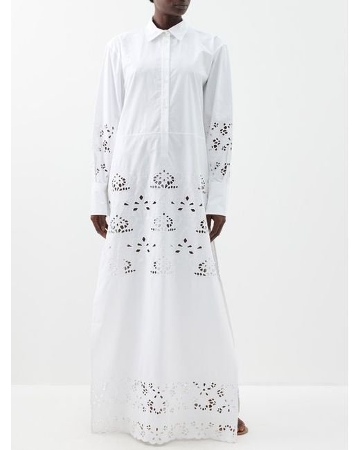 Nili Lotan Louanne Embroidered Cotton Dress