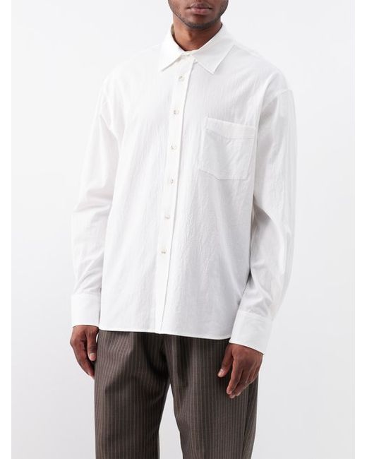 Commas Oversized Long-sleeved Cotton Shirt