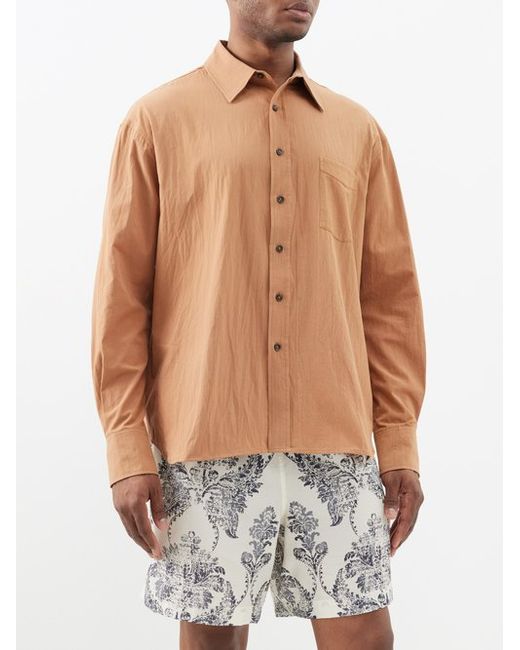 Commas Patch-pocket Oversized Cotton Shirt