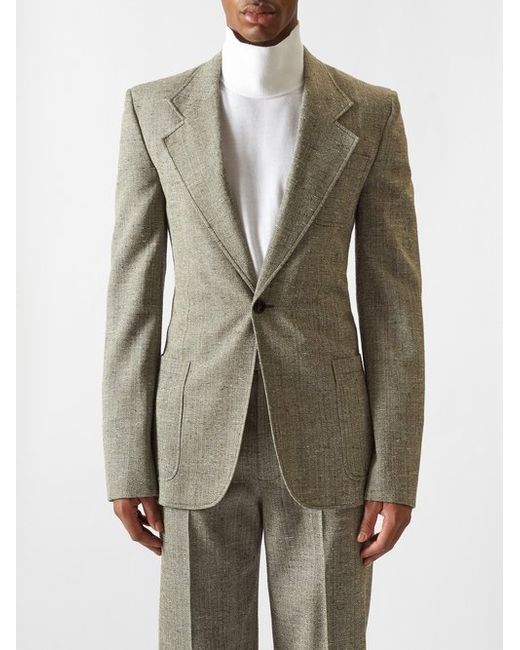 Bottega Veneta Single-breasted Tweed Suit Jacket