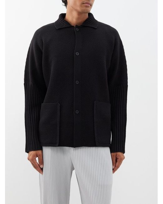 Homme Pliss Issey Miyake Rustic Knit Cardigan