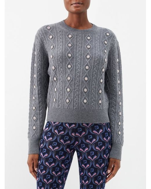 Paco Rabanne Crystal-embellished Wool And Cashmere Sweater