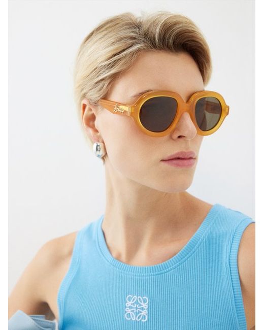 Loewe Eyewear Curvy Round Acetate Sunglasses