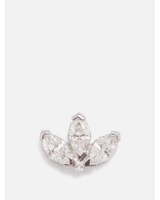 Maria Tash Lotus Diamond 18kt White-gold Single Earring