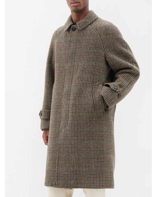 Mackintosh Boston Houndstooth Pressed-wool Overcoat