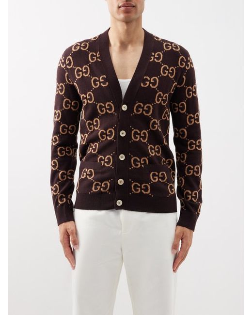 Gucci GG Supreme-jacquard Wool Cardigan