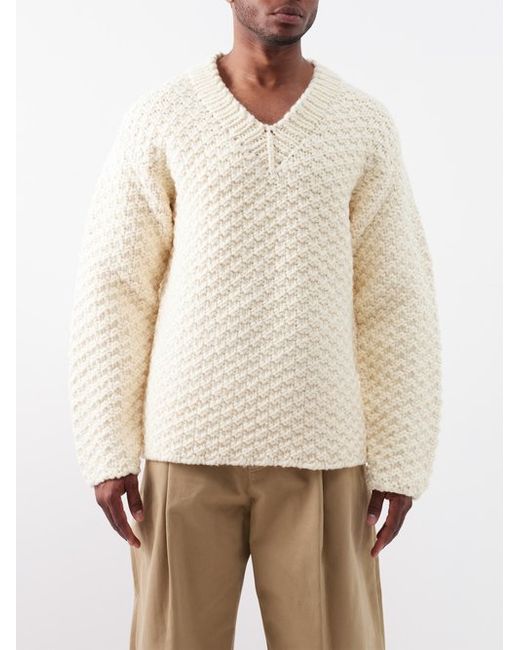 Commas V-neck Wool Oversized Sweater
