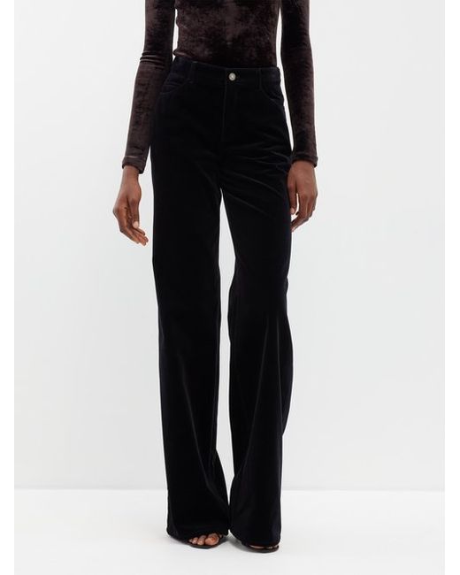 Saint Laurent Cotton-velvet Wide-leg Trousers