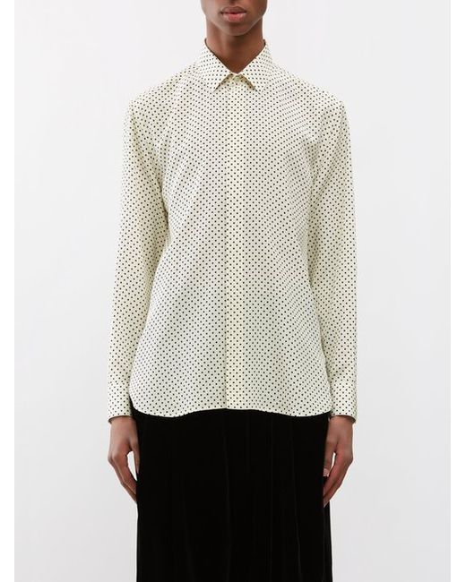 Saint Laurent Polka-dot Silk-crepe Shirt
