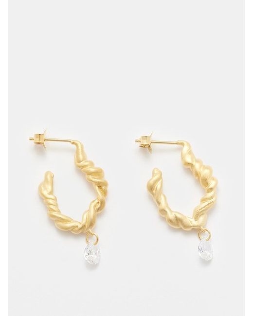 Completedworks Twisted Crystal-drop 14kt Gold-plated Earrings