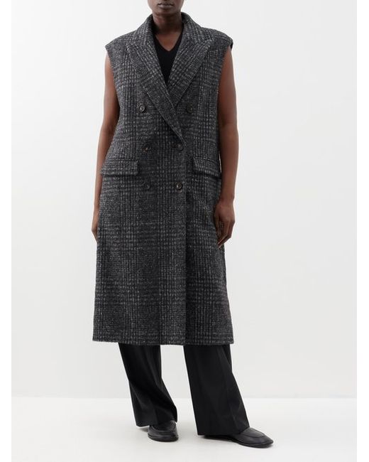 Brunello Cucinelli Prince Of Wales-check Sleeveless Coat
