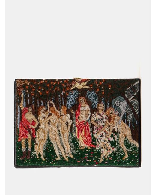 Olympia Le-Tan Spring Botticelli Embroidered Book Clutch Bag