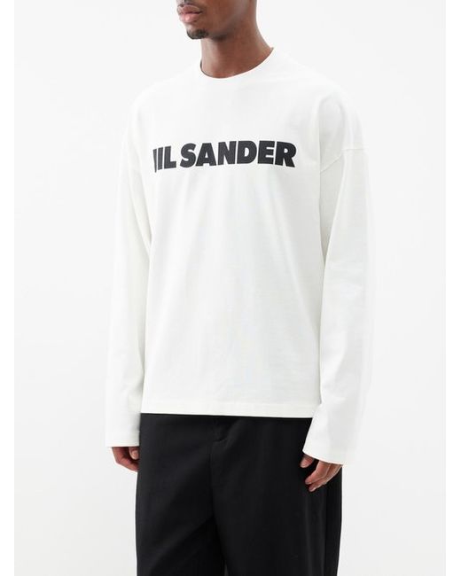 Jil Sander Oversized Logo-print Cotton-jersey Top