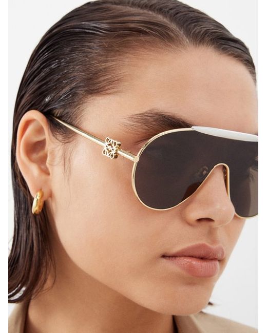 Loewe Eyewear Oversized Aviator Metal Sunglasses