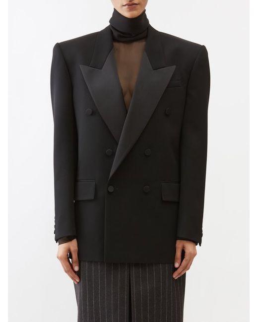 Saint Laurent Oversized Wool-grain De Poudre Tuxedo Jacket