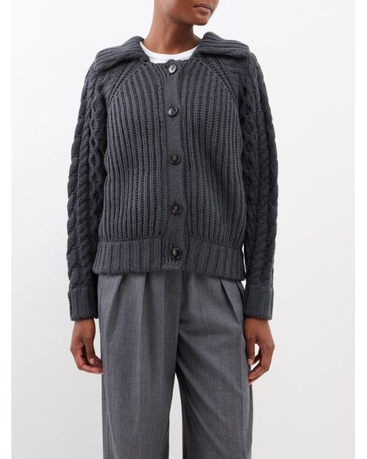 Co Cable-knit Cotton-blend Cardigan