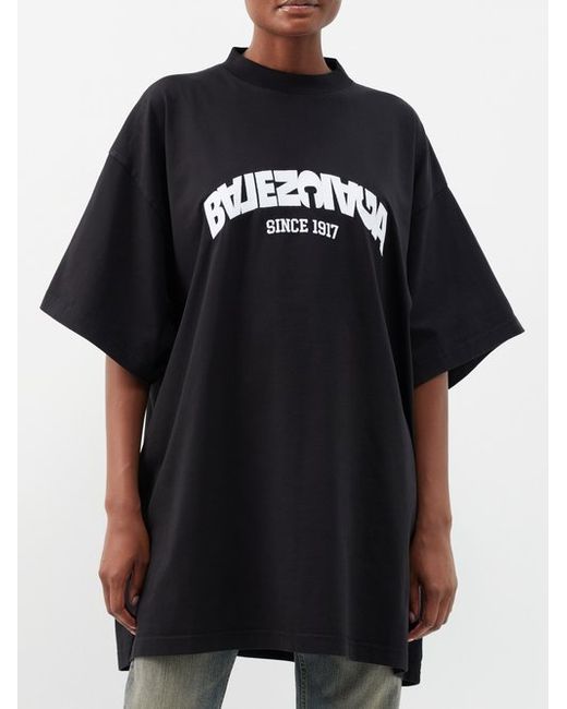 Balenciaga Logo-print Oversized Cotton-jersey T-shirt