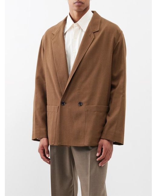 Lemaire Workwear Double-breasted Wool-blend Blazer