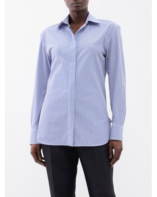 The Row Derica Striped Cotton-poplin Shirt