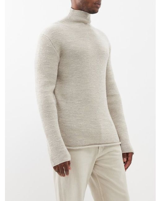The Row Robbie High-neck Ribbed Wool Sweater